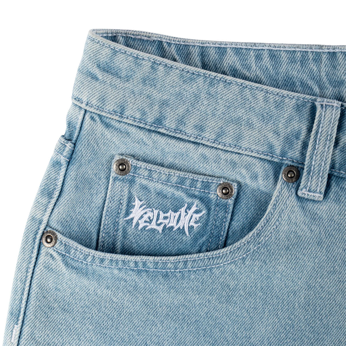 Welcome Linger Baggy Denim Shorts - Washed Blue image 3