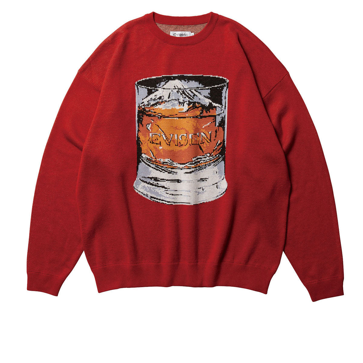Evisen Mountain High Jacquard Crewneck Sweatshirt - Brick image 1