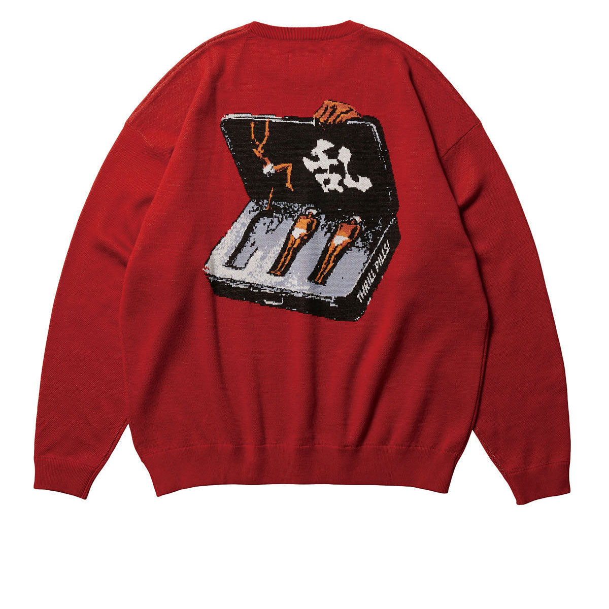 Evisen Mountain High Jacquard Crewneck Sweatshirt - Brick image 2