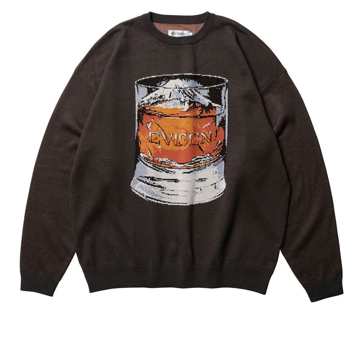 Evisen Mountain High Jacquard Crewneck Sweatshirt - Black image 1
