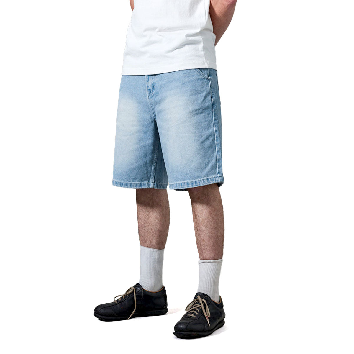 Passport Workers Club Shorts - Faded Wash Light Indigo image 2