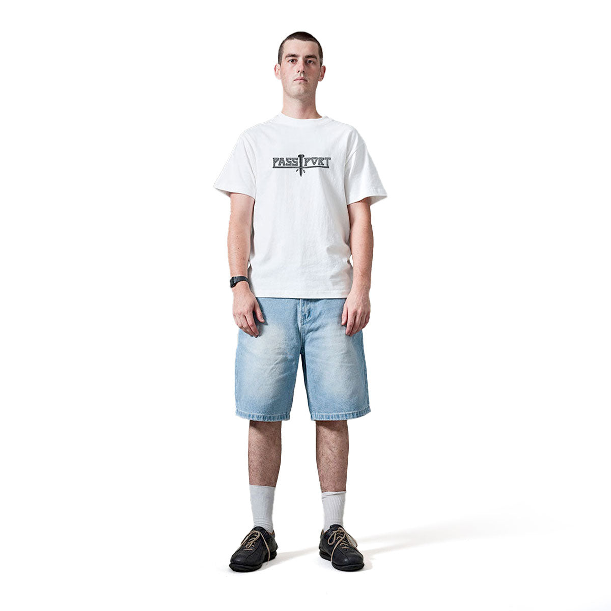 Passport Workers Club Shorts - Faded Wash Light Indigo image 5