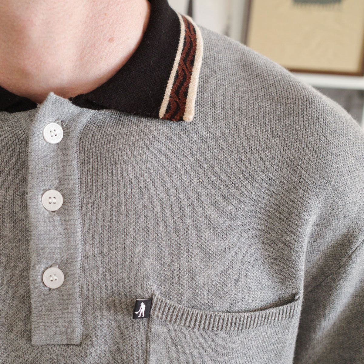 Passport Sunspot Organic Knit Polo Shirt - Grey image 3