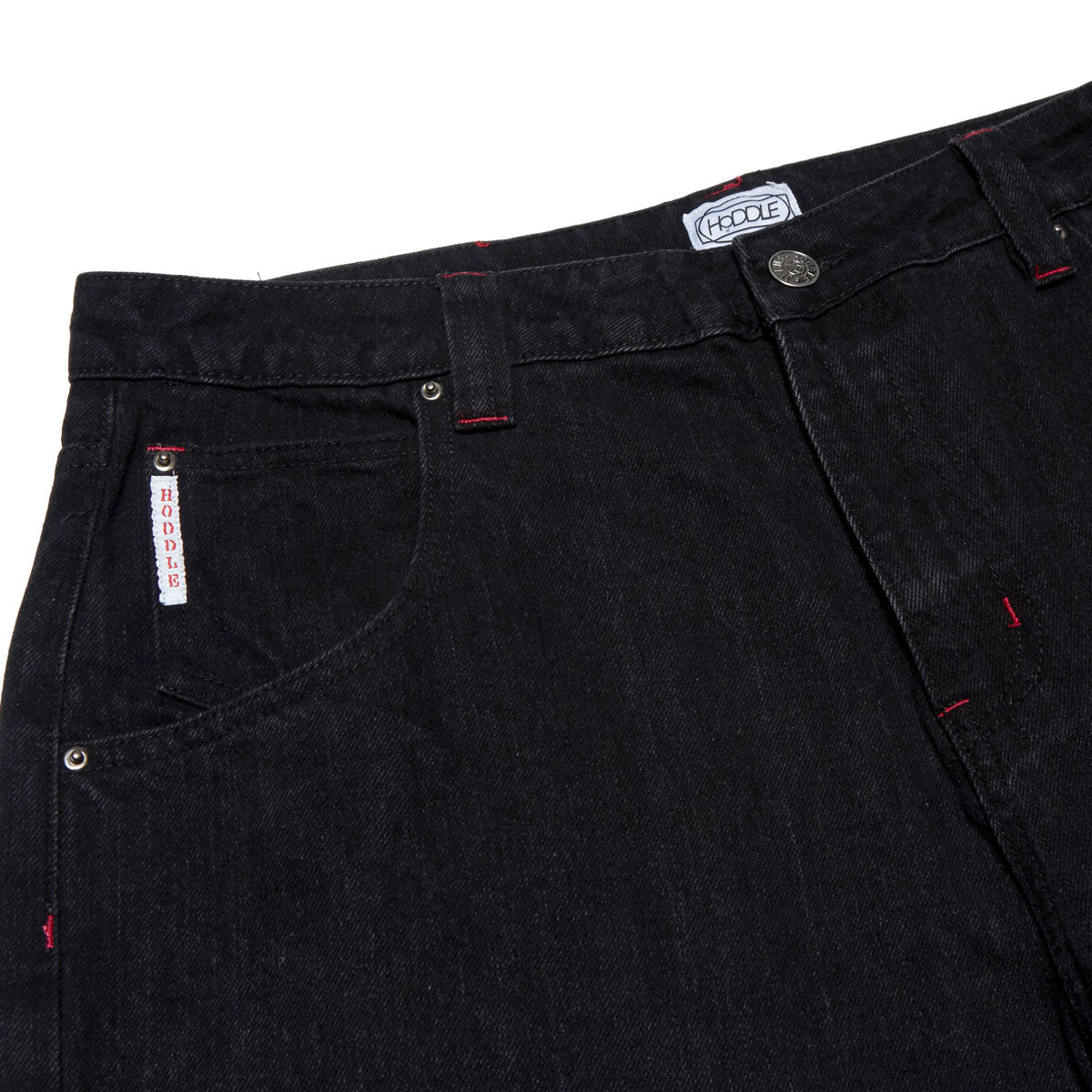 Hoddle Sonas Jeans - Black/Red Contrast Stitch image 3