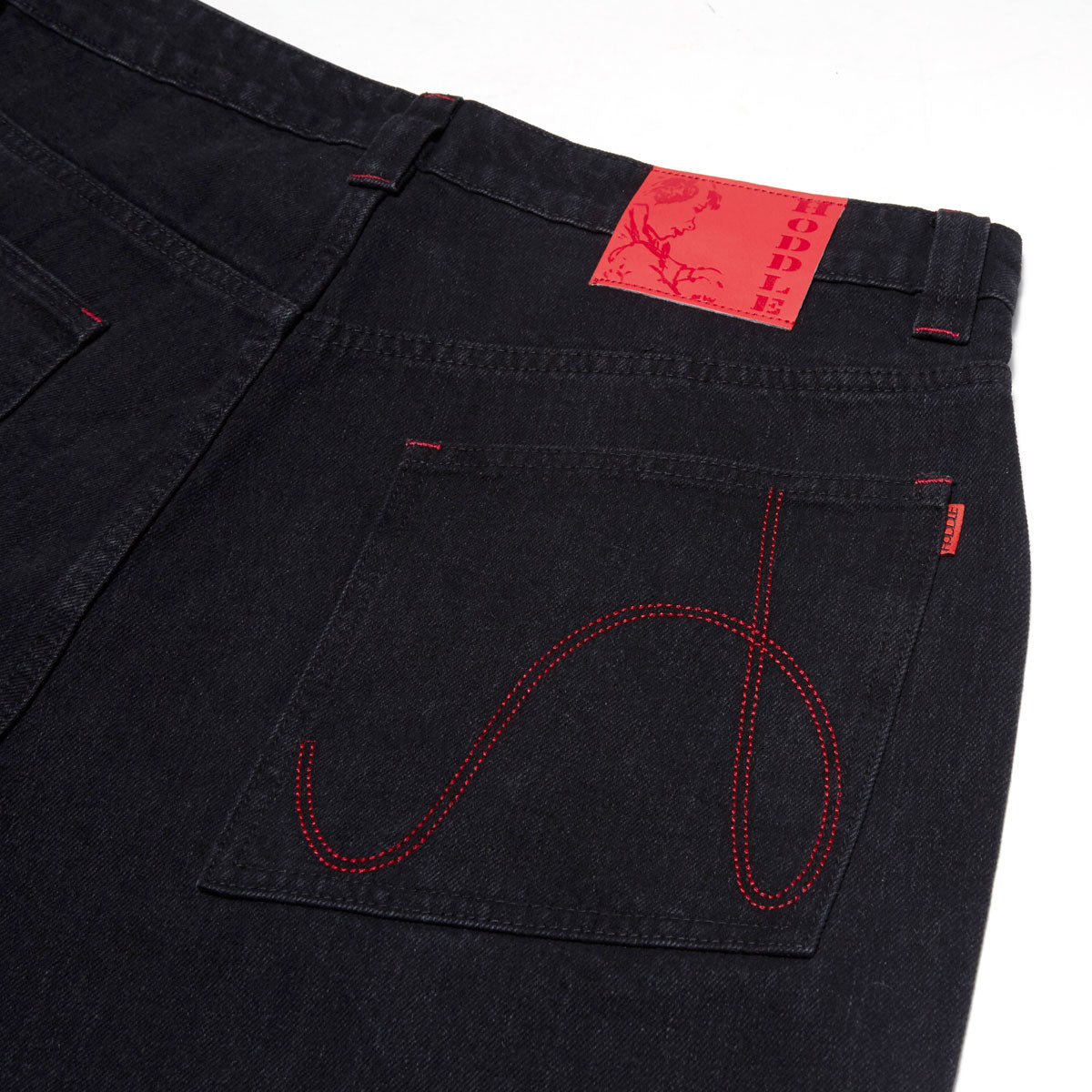 Hoddle Sonas Jeans - Black/Red Contrast Stitch image 4