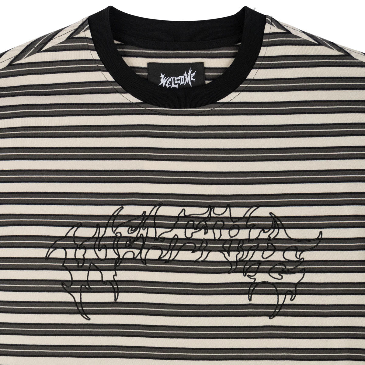 Welcome Concrete Striped Knit T-Shirt - Grey image 2