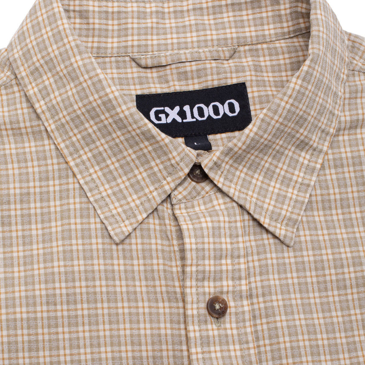 GX1000 Short Sleeve Button Down Shirt - Tan Plaid image 4