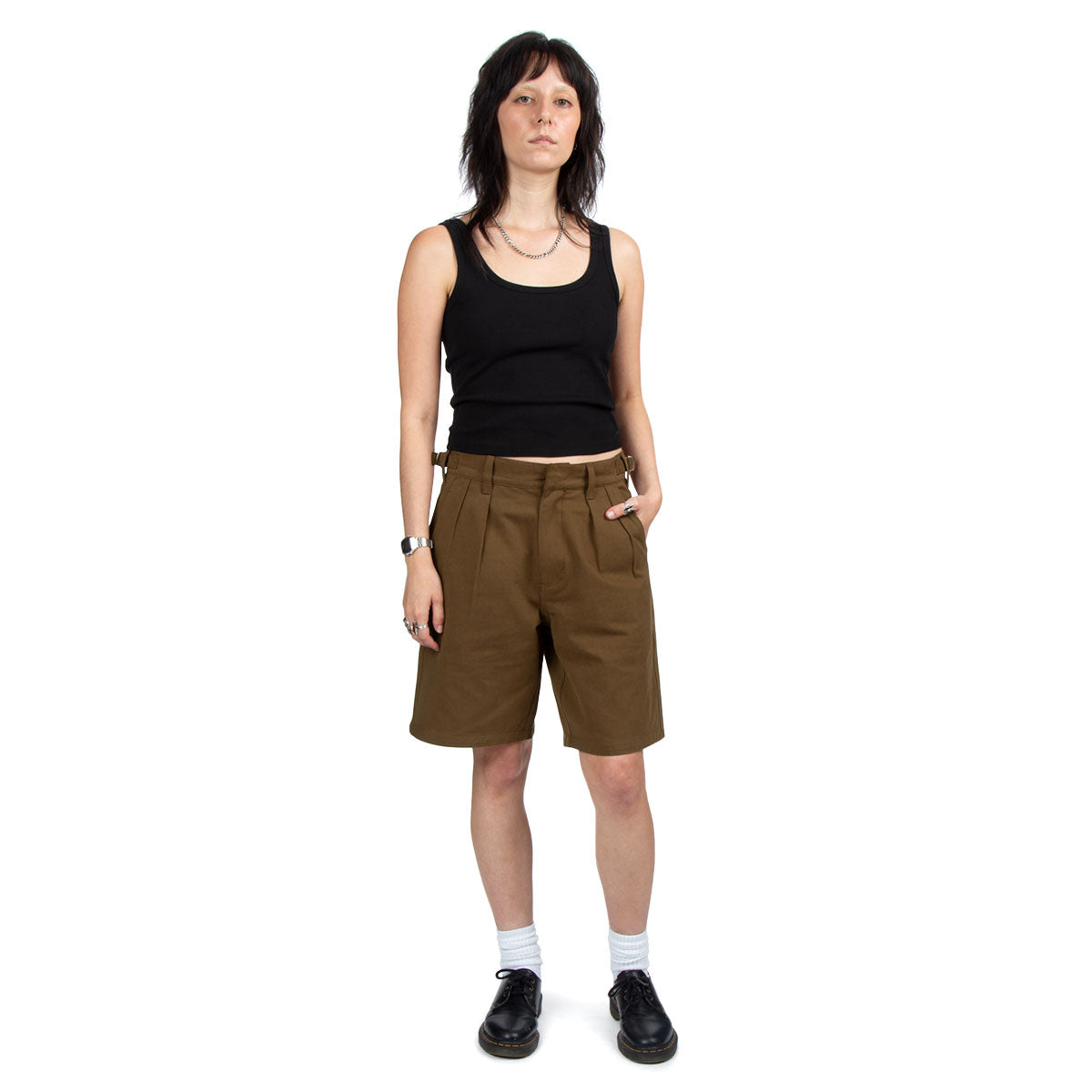 CCS Pleated Chino Shorts - Brown image 4