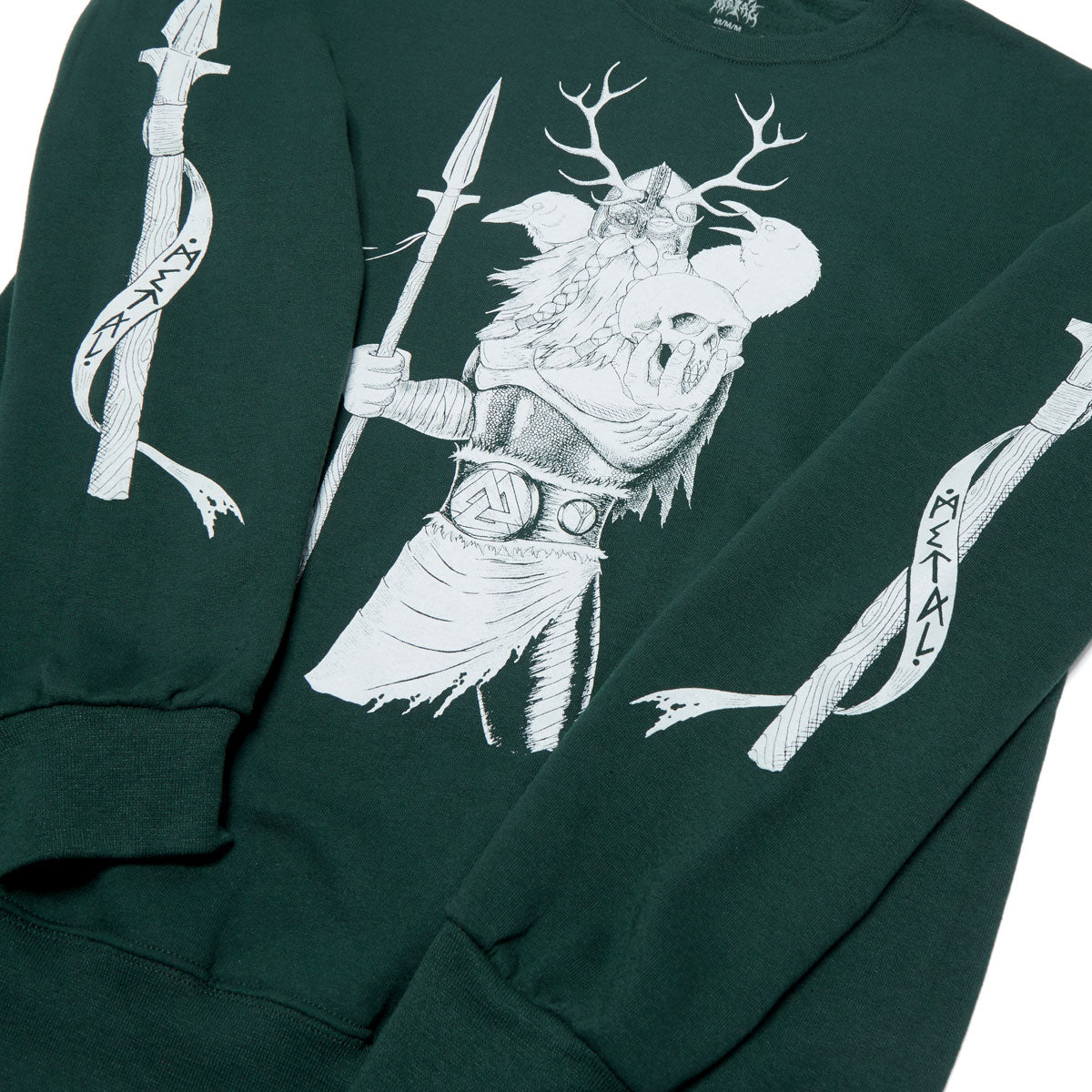 Metal Odin Fleece Sweatshirt - Forest Green image 2