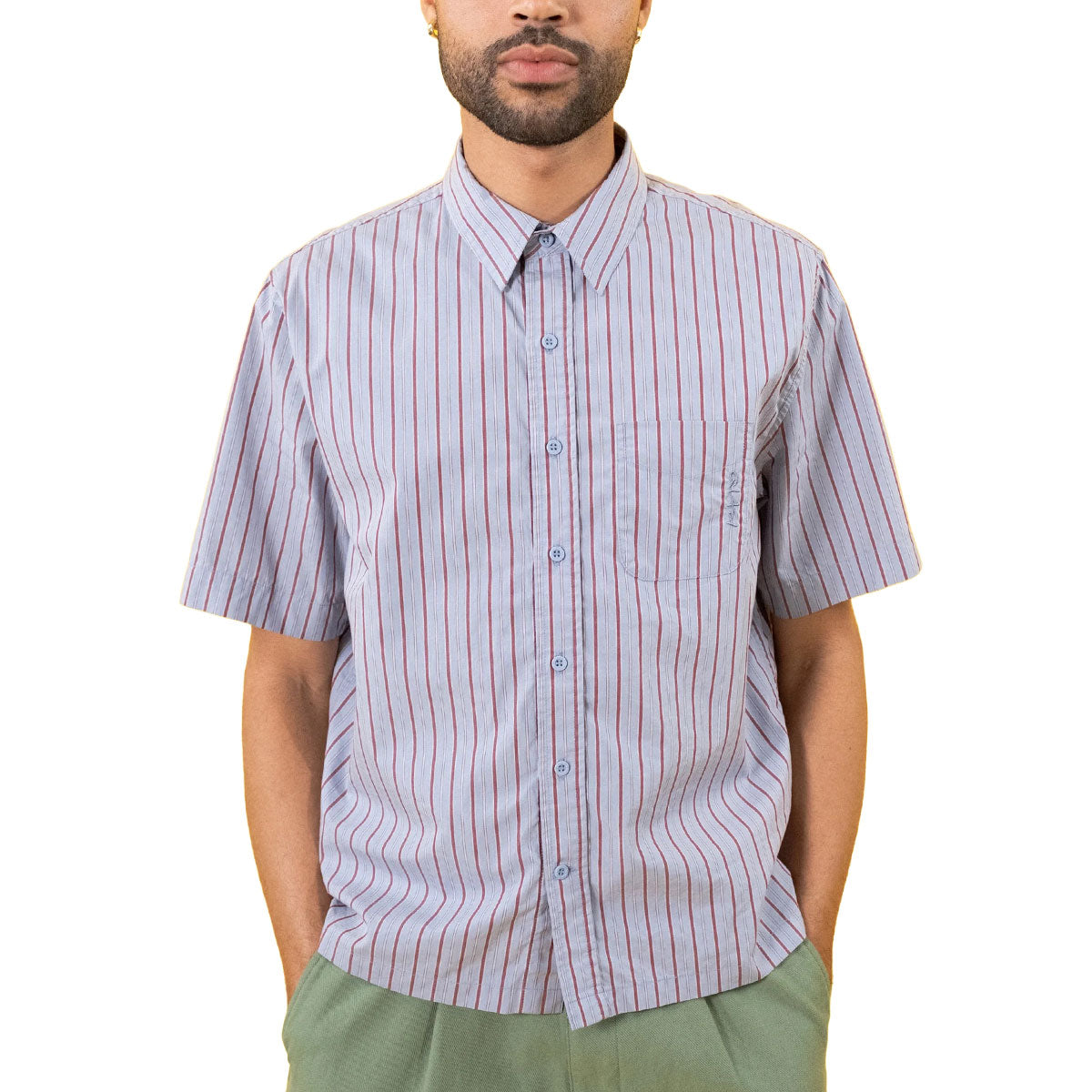 Quasi Kavlin Sleeve Button Up Shirt - Blue image 2