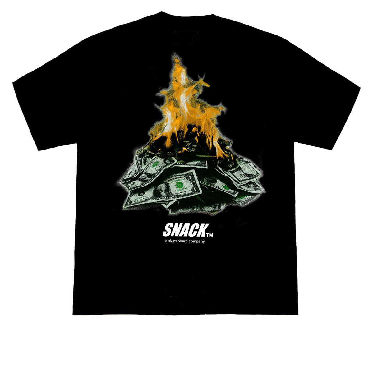 Snack Burning Money T-Shirt - Black image 1