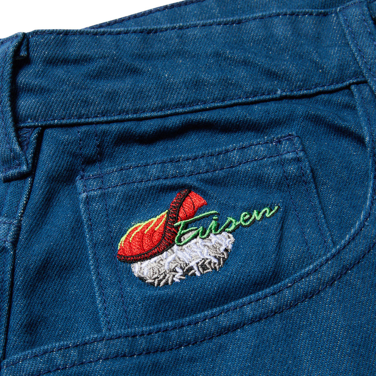 Evisen Sushi Denim Shorts - Light Blue image 3