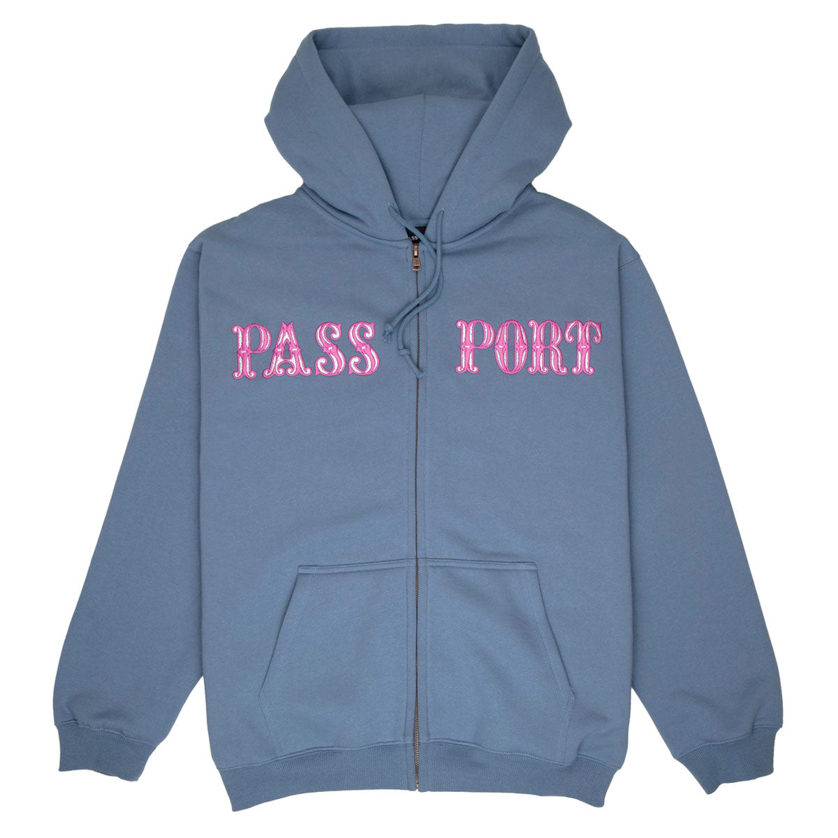 Passport Glint Zip Up Hoodie - Washed Out Blue image 1