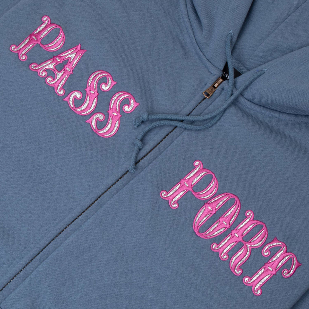 Passport Glint Zip Up Hoodie - Washed Out Blue image 3