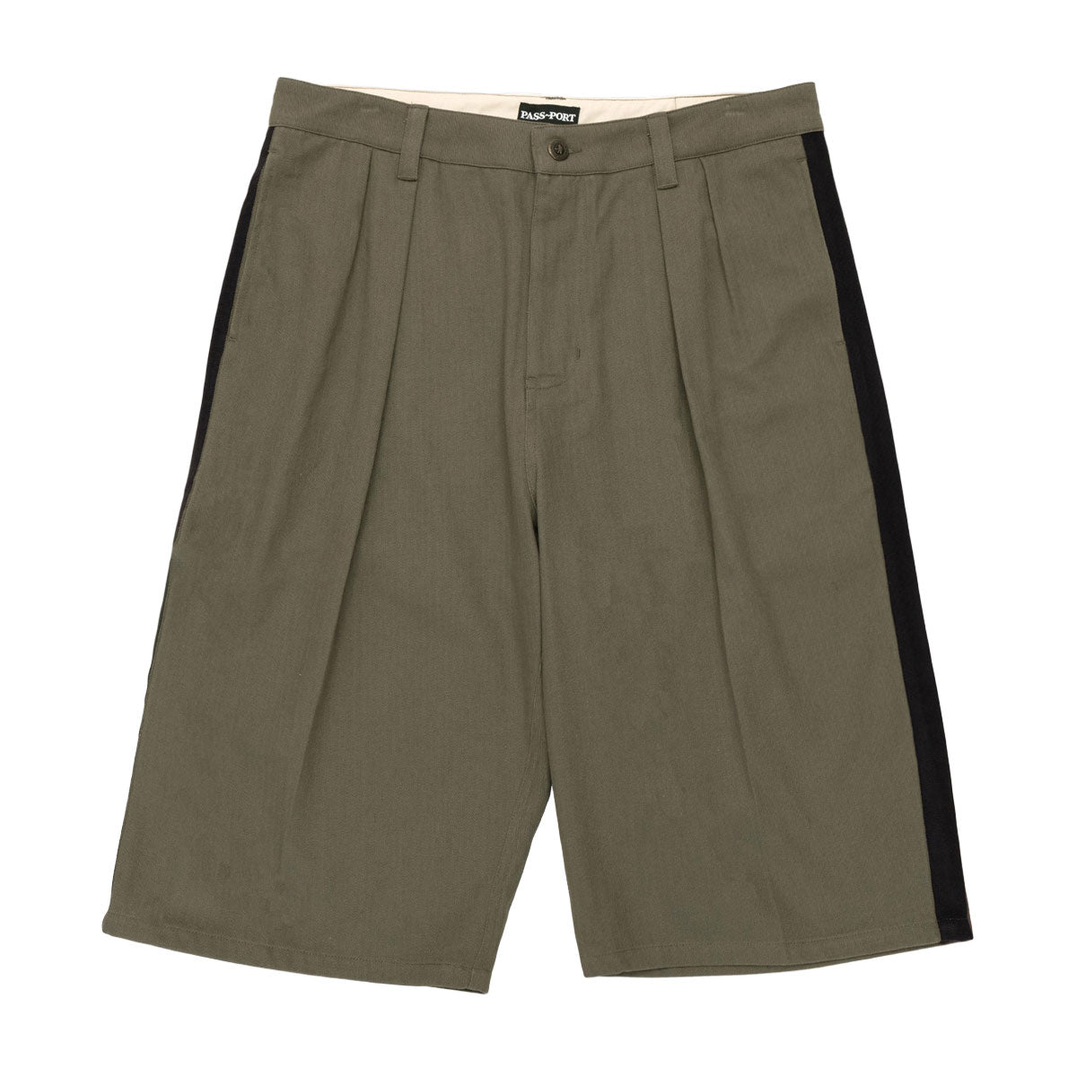 Passport Herringbone Leagues Club Stripe Shorts - Olive image 1