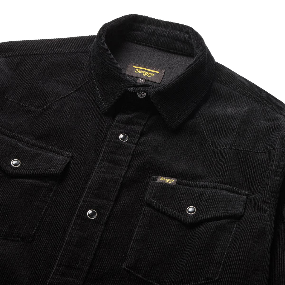 Seager Reagan Long Sleeve Pearl Snap Corduroy Shirt - Black image 2
