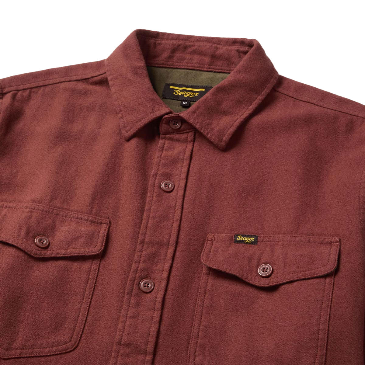 Seager Calico Flannel Solid Shirt - Red Rock image 3