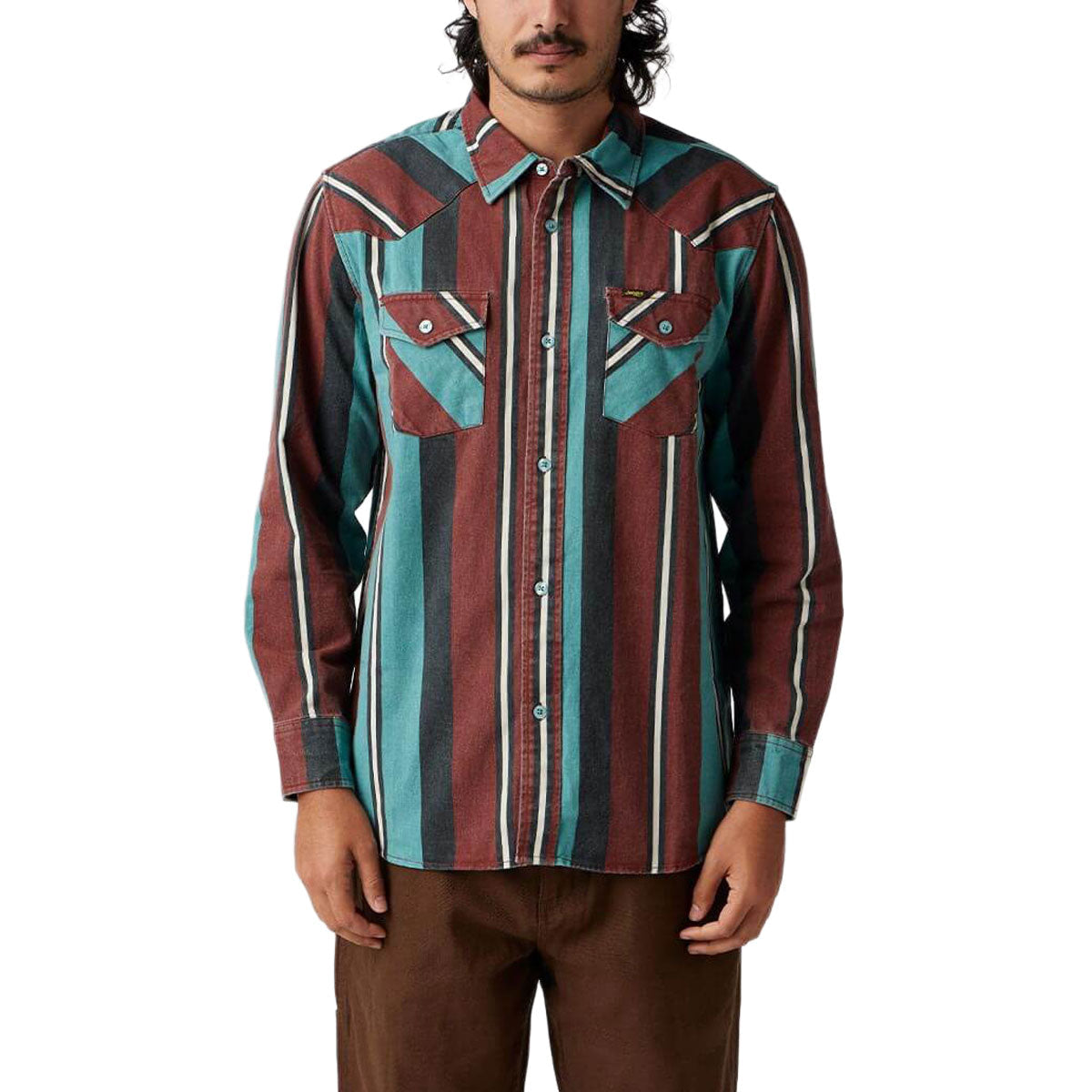 Seager Amarillo Long Sleeve Shirt - Turquoise Stripe image 4