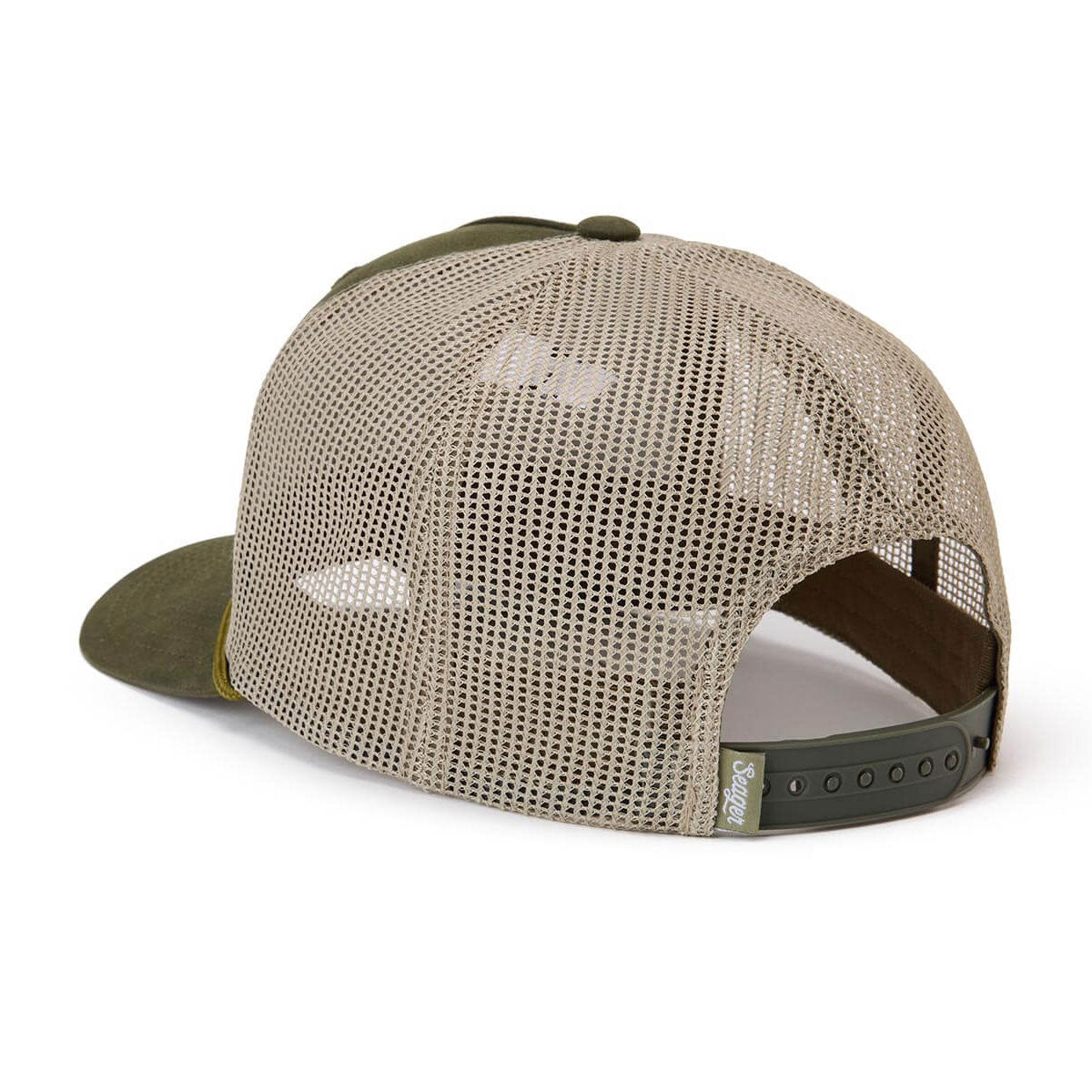 Seager Branded Trucker Snapback Hat - Green Waxed Canvas image 2