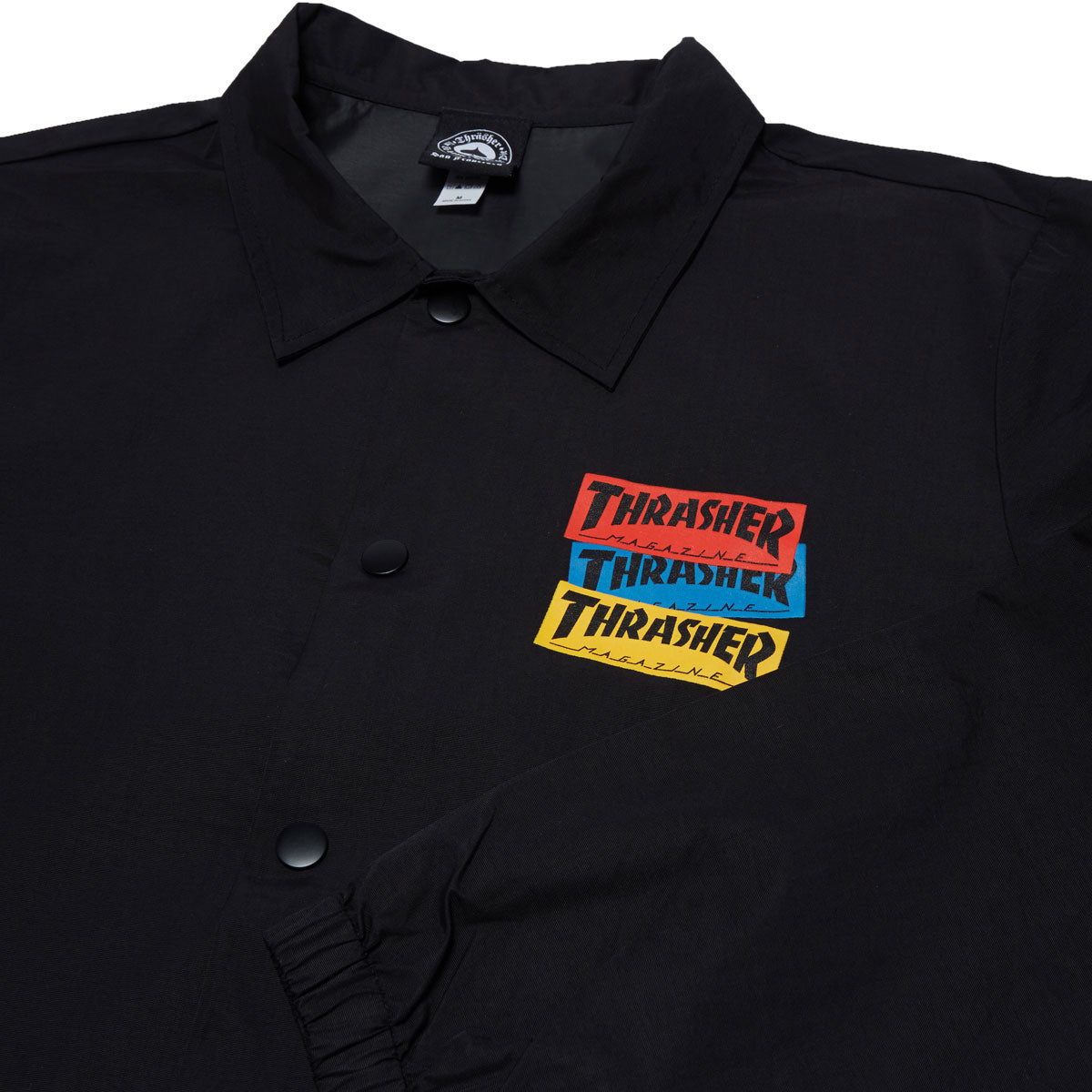 Thrasher Sticker Coach Jacket - Black/Black image 3
