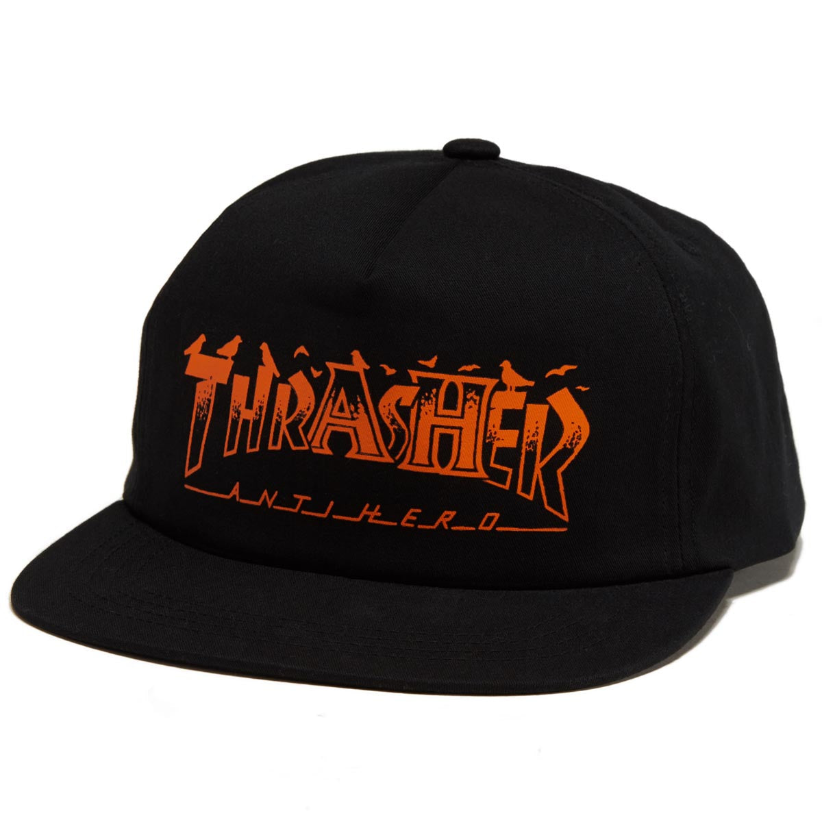 Thrasher x Anti-Hero Pigeon Mag Snapback Hat - Black image 1