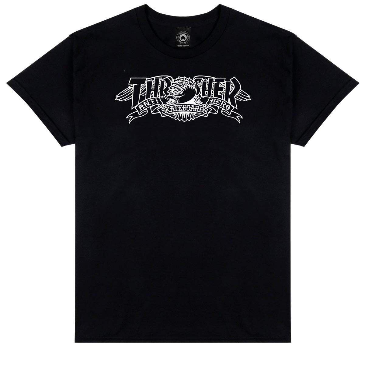 Thrasher x Anti-Hero Mag Banner T-Shirt - Black image 1