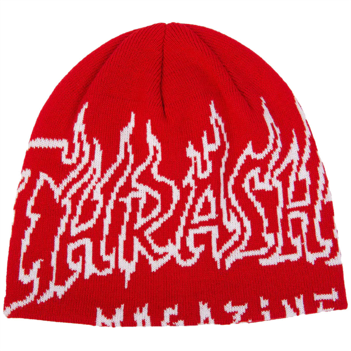 Thrasher Fire Outlined Skully Beanie - Red image 1