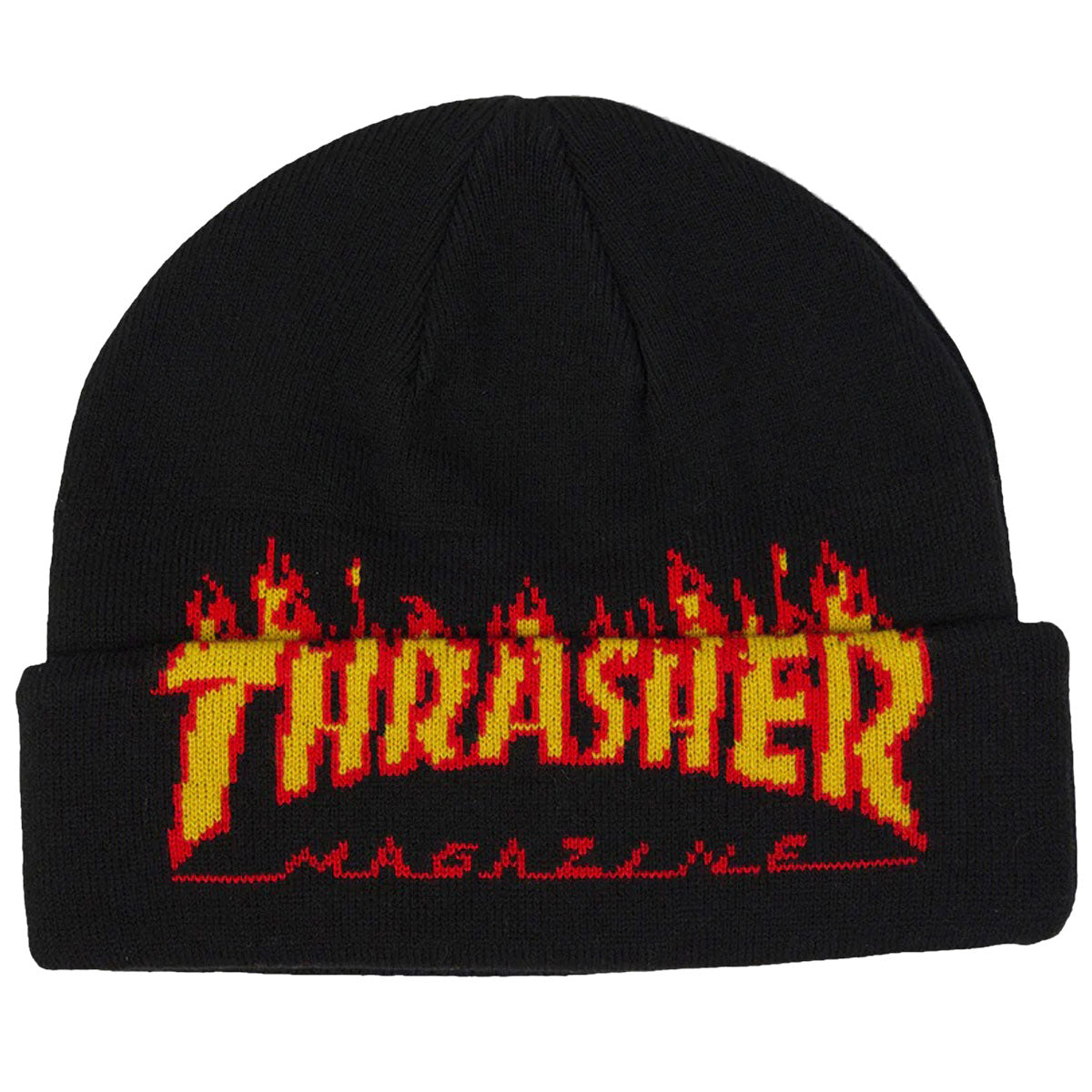 Thrasher Flame Fold Beanie - Black image 1