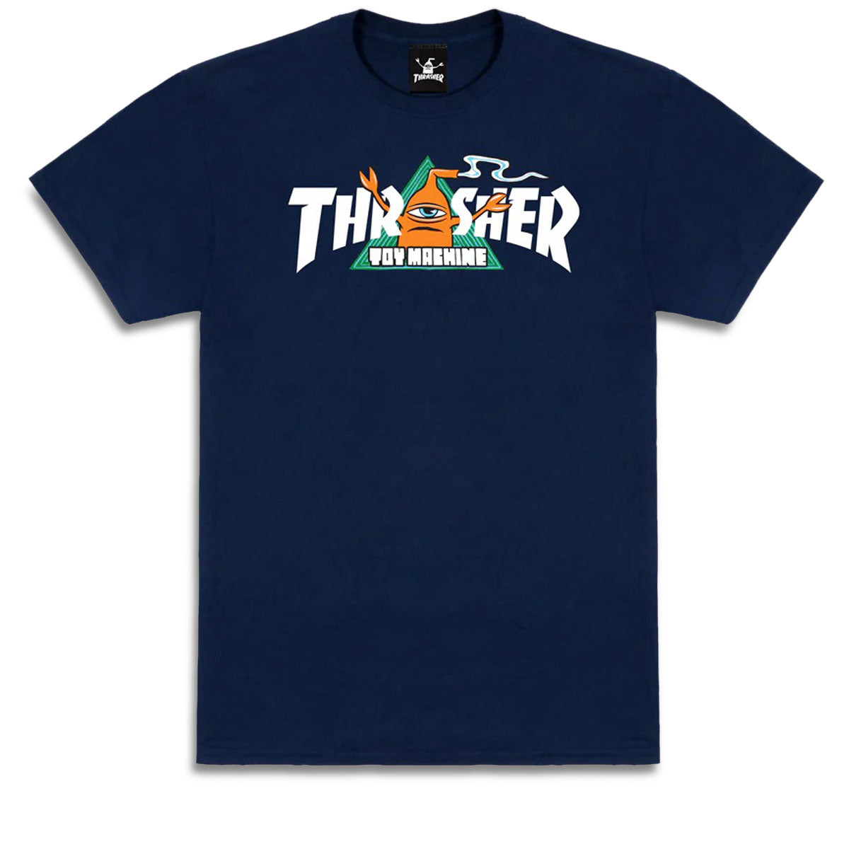 Thrasher x Toy Machine Vortex T-Shirt - Navy image 1