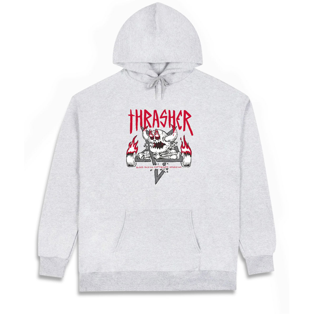 Thrasher x Toy Machine Monster-Gram Hoodie - Ash Grey image 1