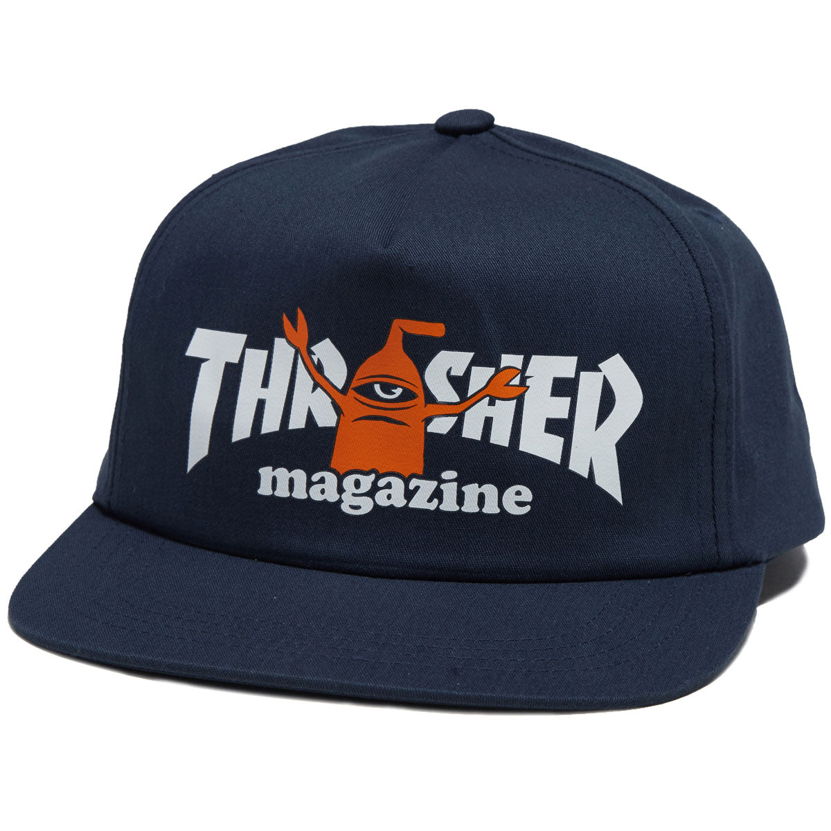 Thrasher x Toy Machine Sect Snapback Hat - Navy image 1