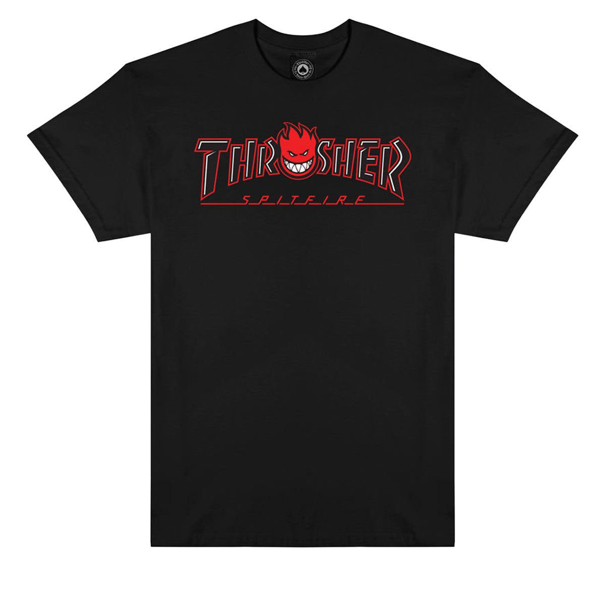 Thrasher x Spitfire Big Head Outline T-Shirt - Black image 1