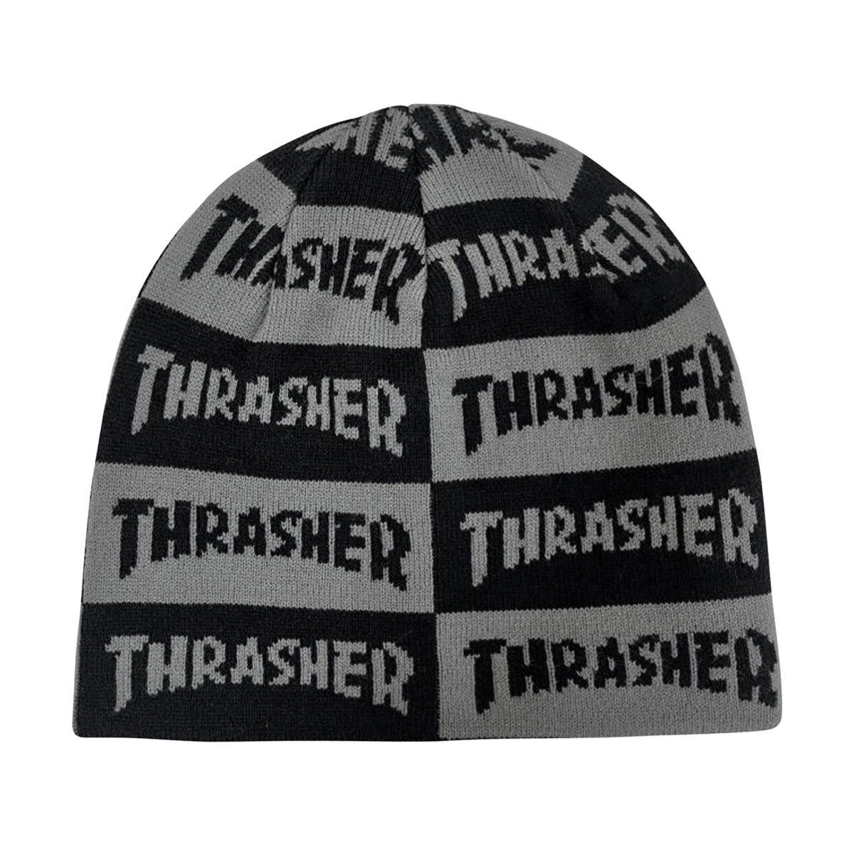 Thrasher Mag Checkered Skully Beanie - Black/Grey image 1