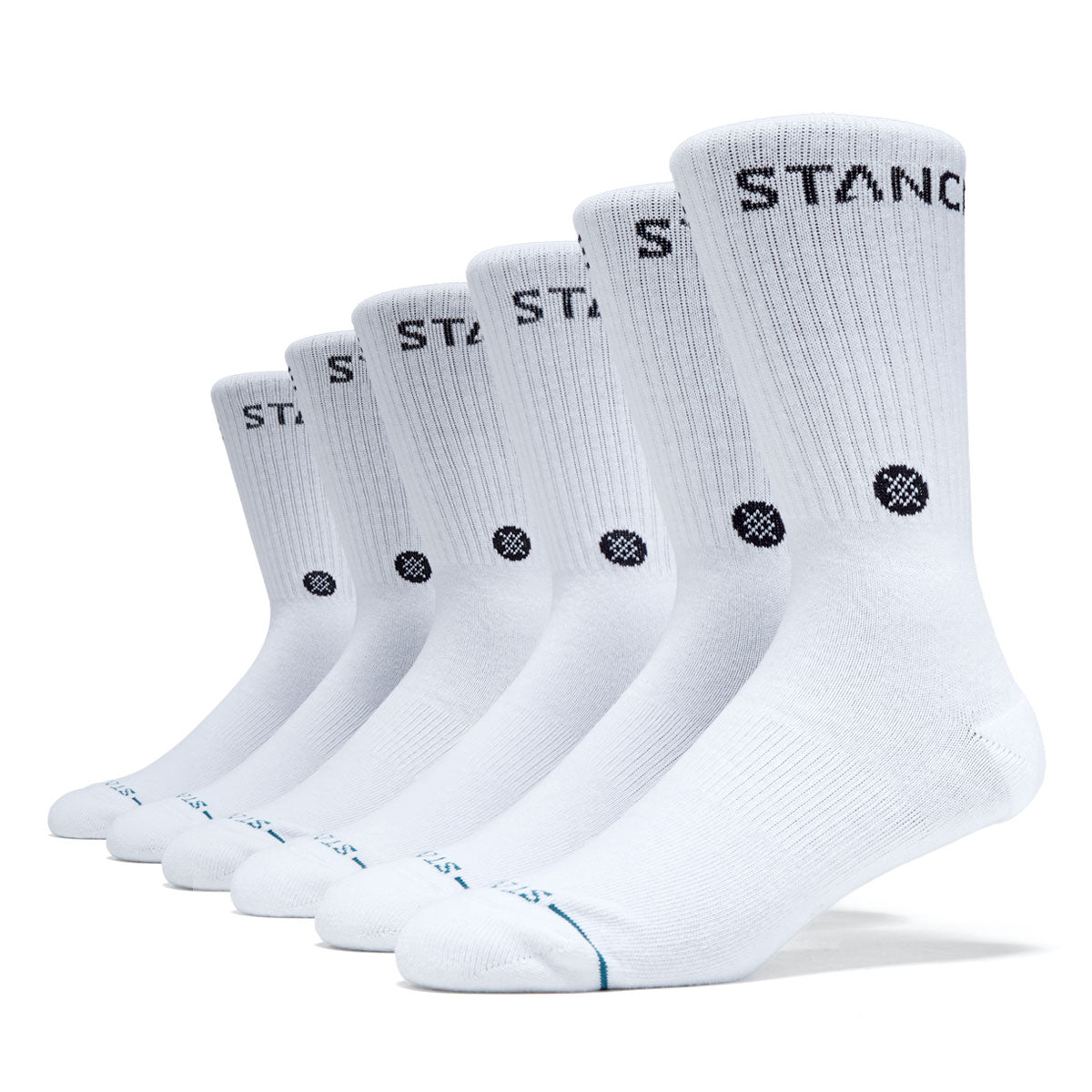 Stance Origin Crew 6 Pack Of Socks - White image 1