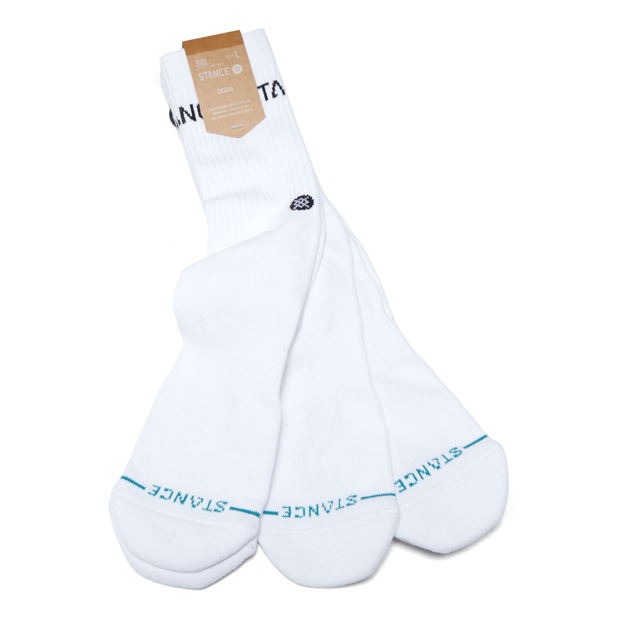 Stance Origin Crew 3 Pack Of Socks - White image 2