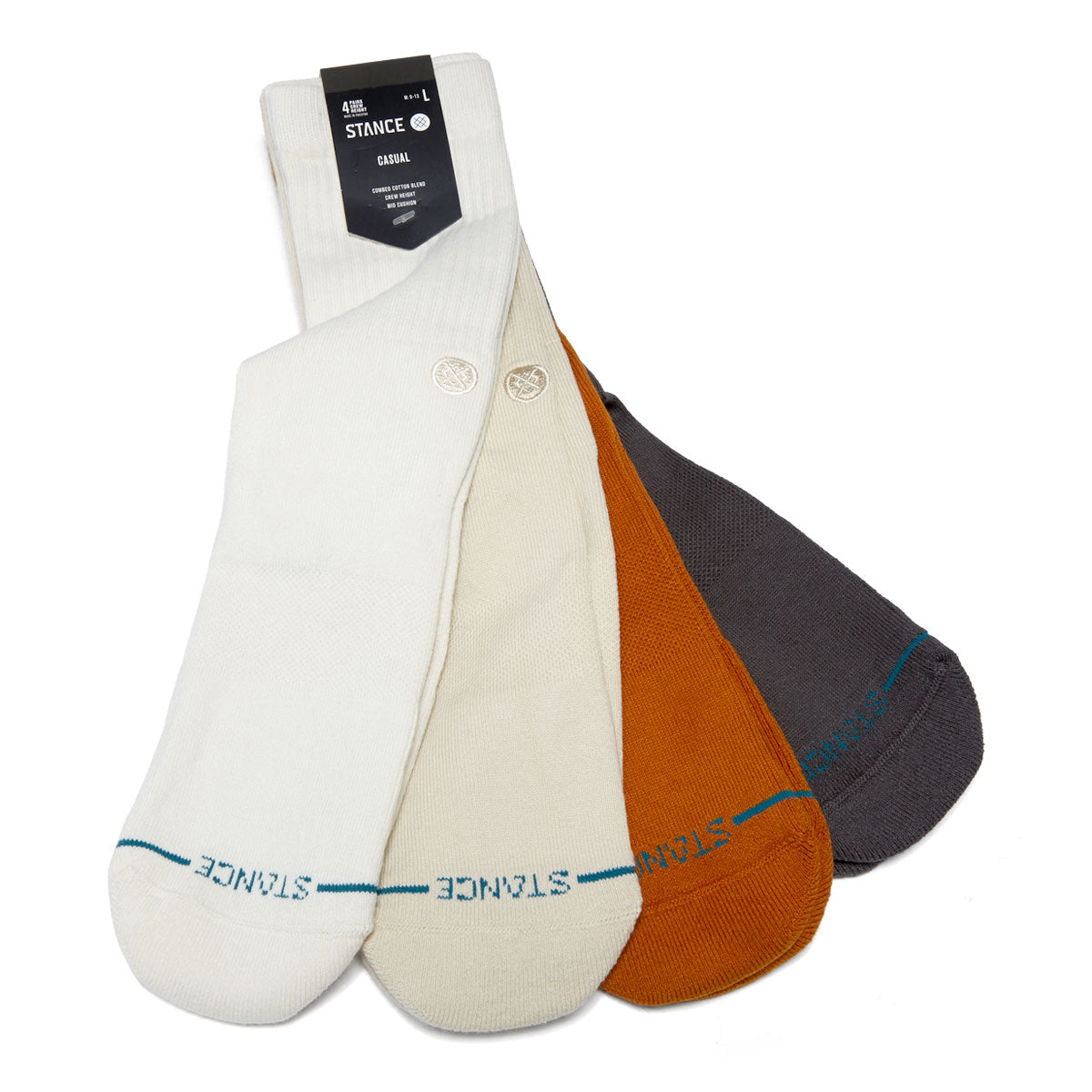 Stance Icon Crew 4 Pack Of Socks - Canvas image 2