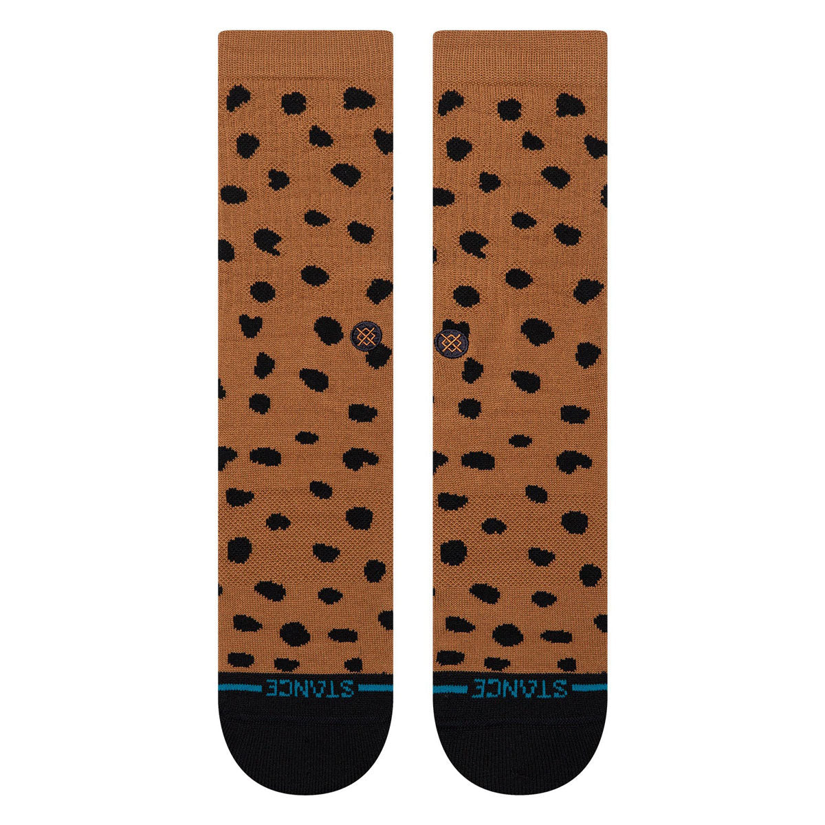 Stance Womens Leopard Crew Socks - Brown image 2