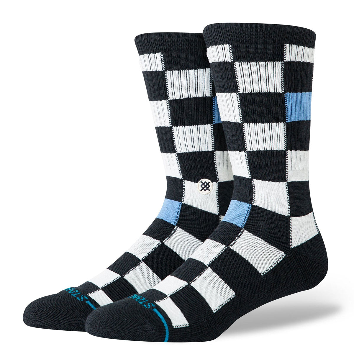 Stance Chef Check Crew Socks - Black image 1