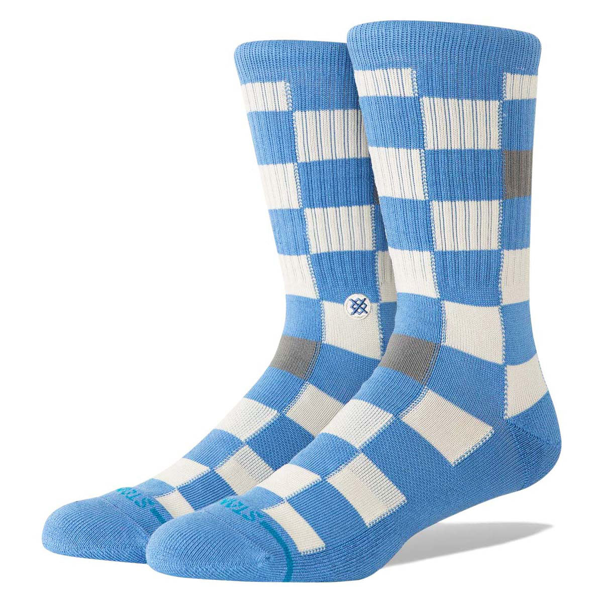 Stance Chef Check Crew Socks - Capri Blue image 1