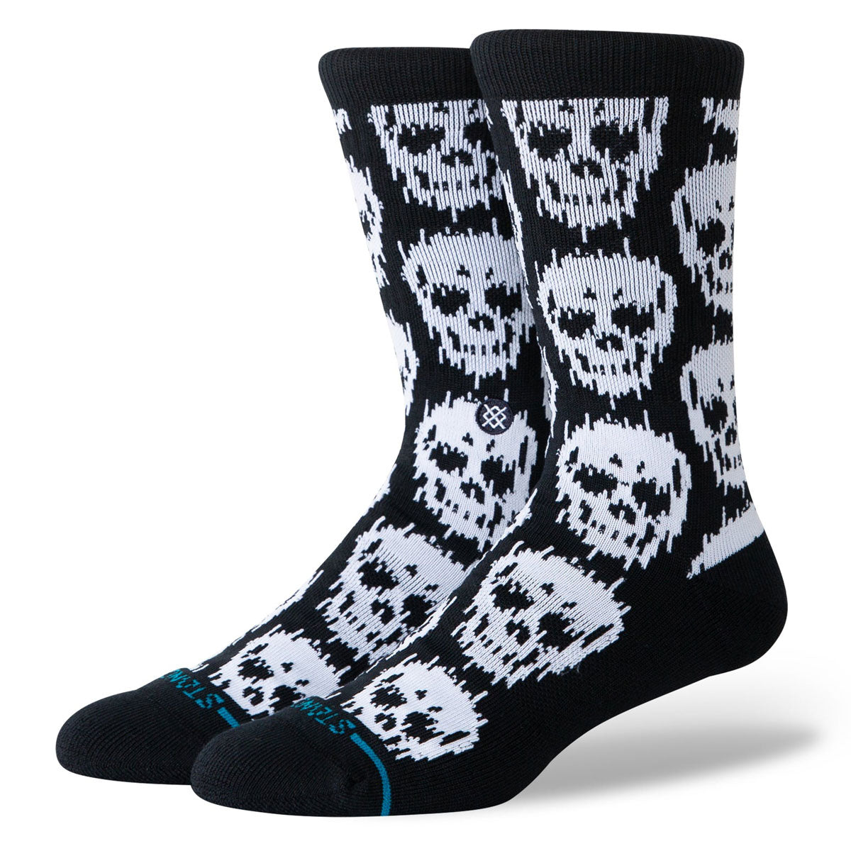 Stance Static Skull Crew Socks - Black image 1