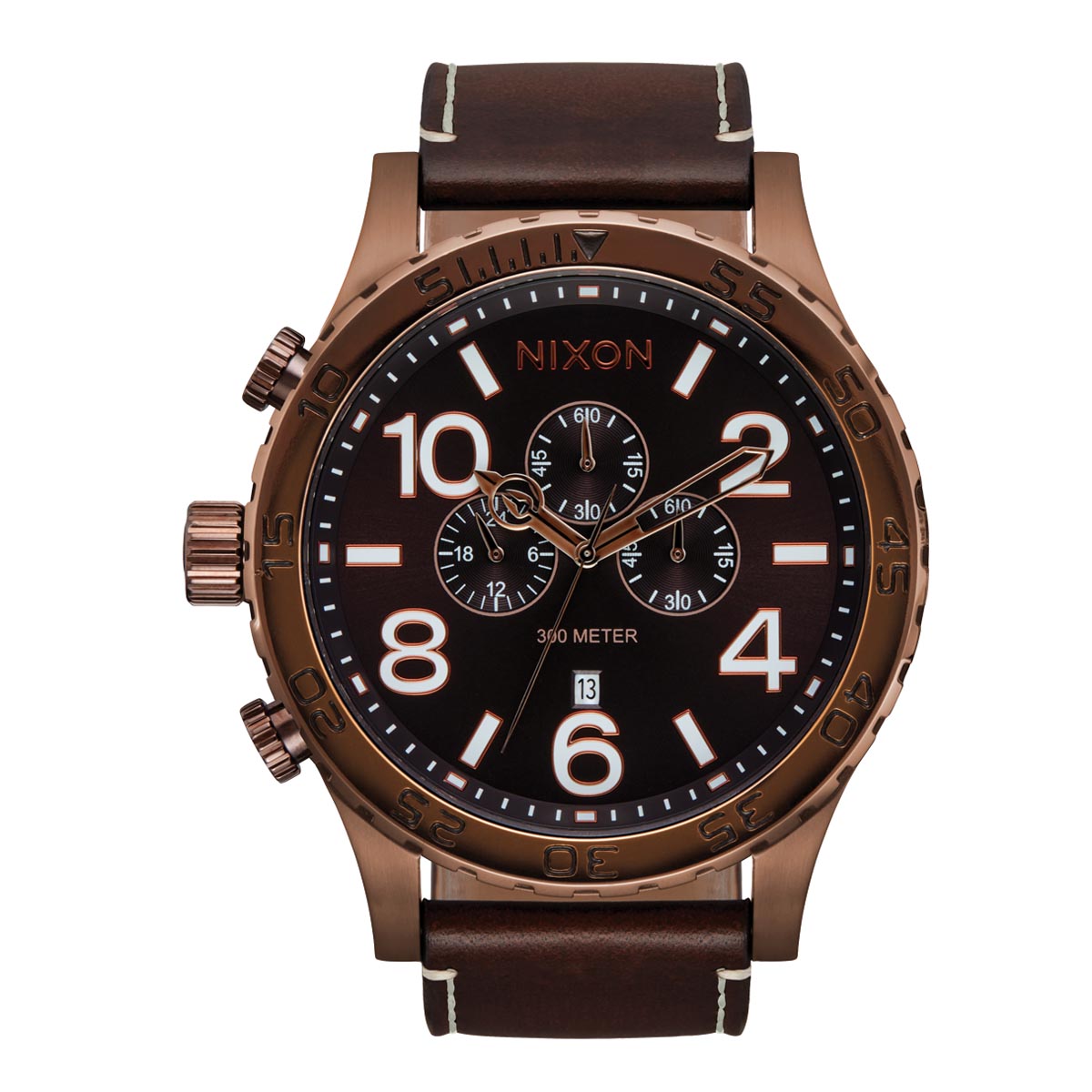 Nixon 51-30 Chrono Leather Watch - Chocolate/Dark Roast/Brown image 1