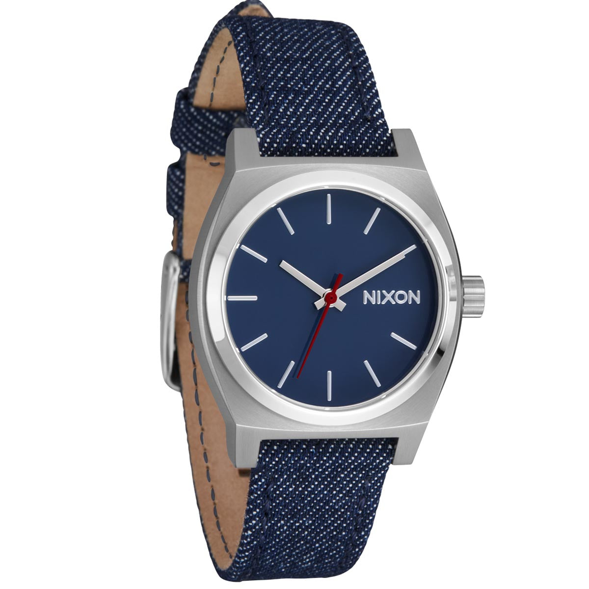 Nixon Medium Time Teller Denim Watch - Silver/Indigo/Denim image 2