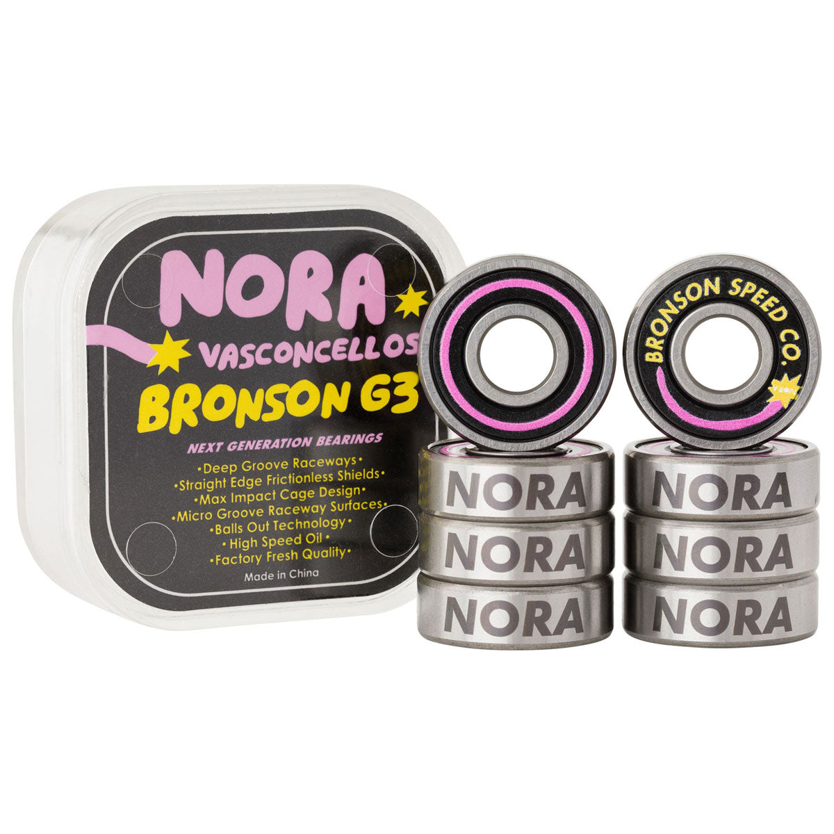 Bronson Nora Vasconcellos Pro G3 Bearings - Pink image 1