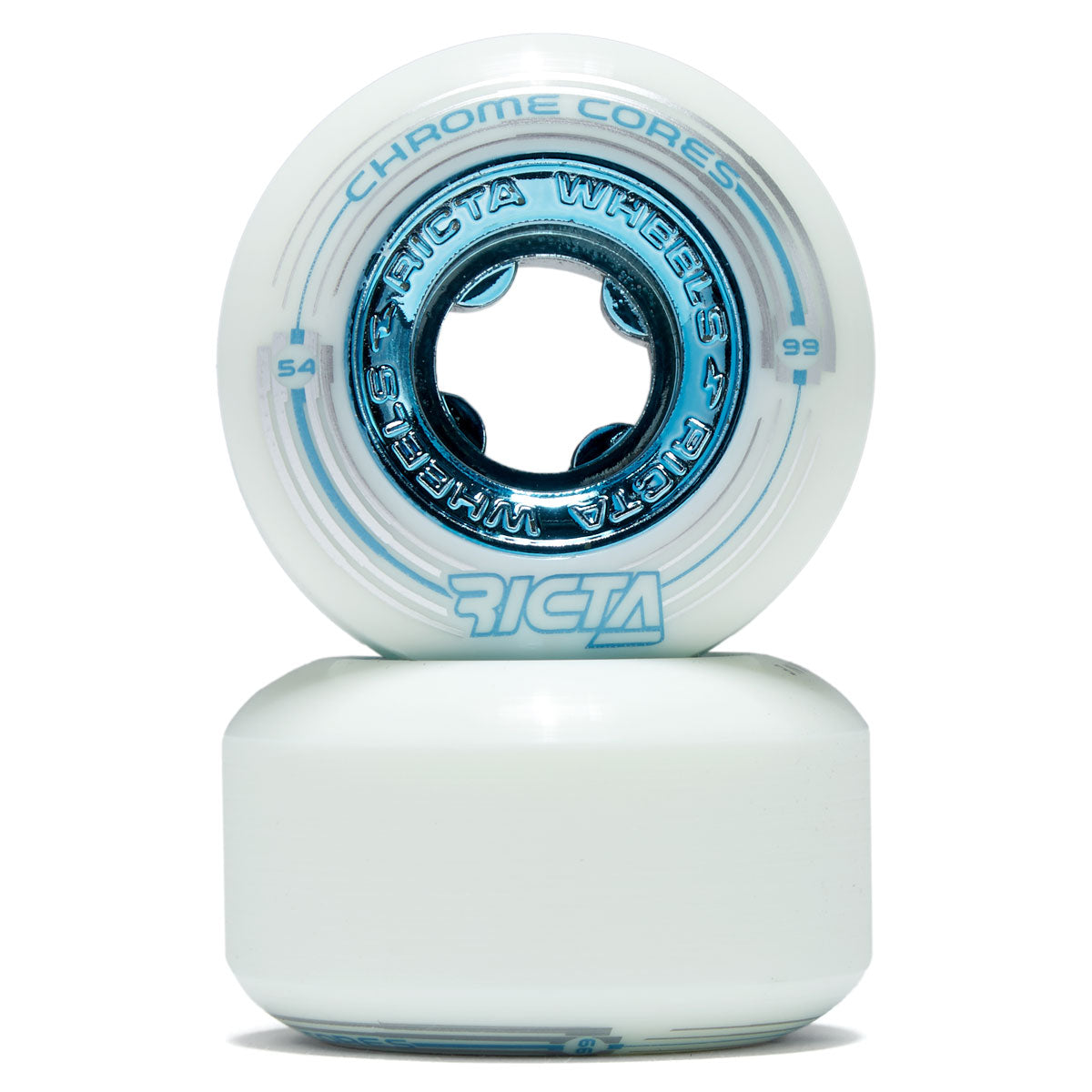 Ricta Chrome Core 99a Skateboard Wheels - White - 53mm image 2