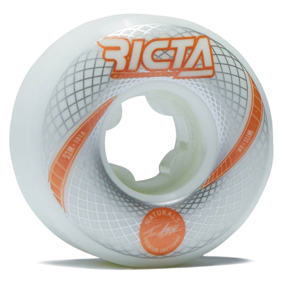 Ricta Asta Vortex Naturals Slim 101a Skateboard Wheels - White - 52mm image 1