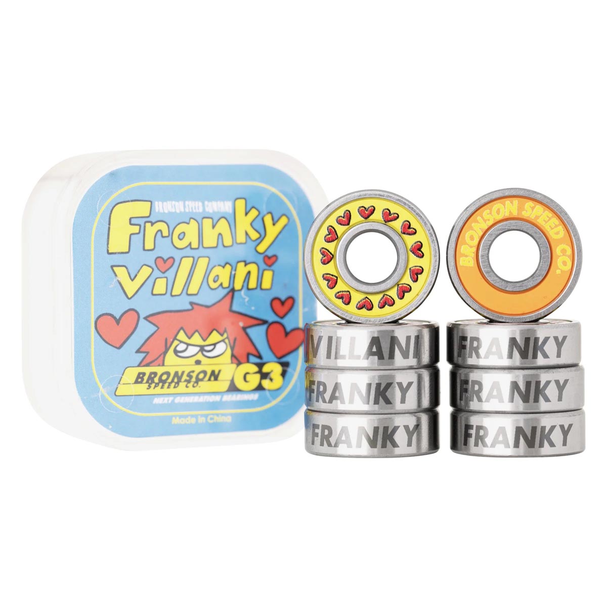 Bronson Franky Villani Pro G3 Bearings - Yellow image 1