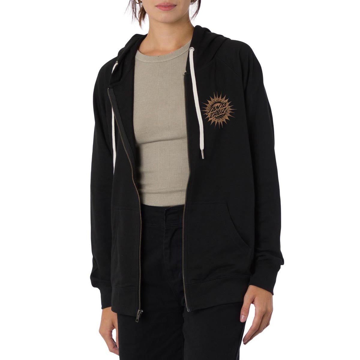 Santa Cruz Womens Ornate Dot Zip Up Hoodie - Black image 1