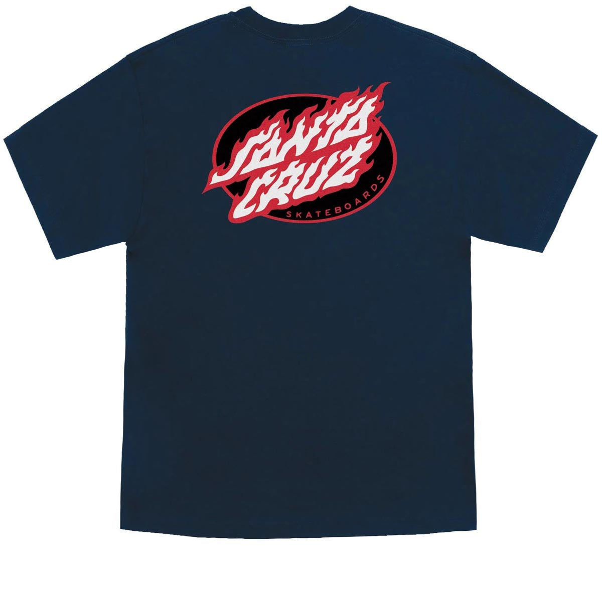 Santa Cruz True Oval Flame Dot T-Shirt - Navy image 1