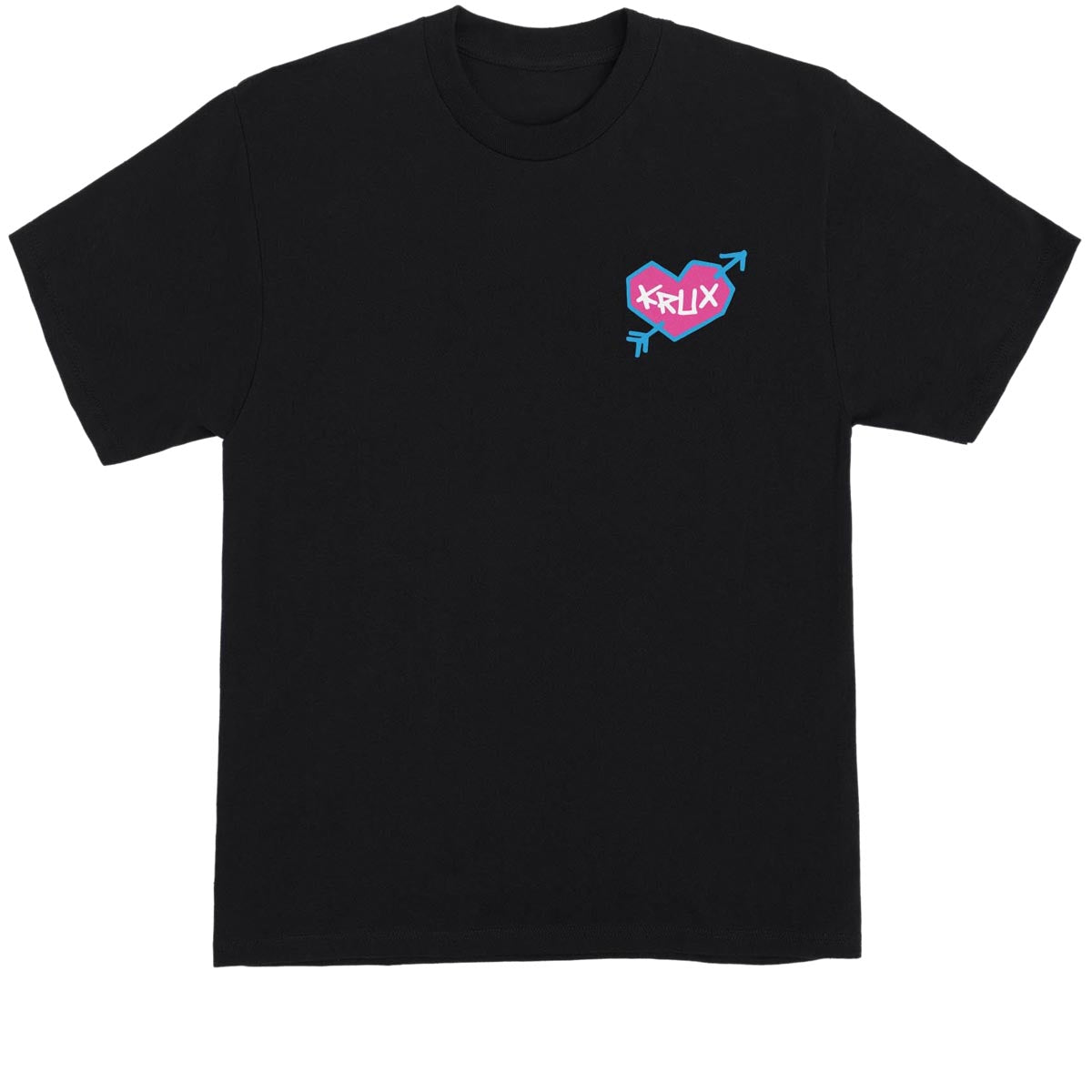 Krux Heart Logo T-Shirt - Black/Pink/Blue/White image 1