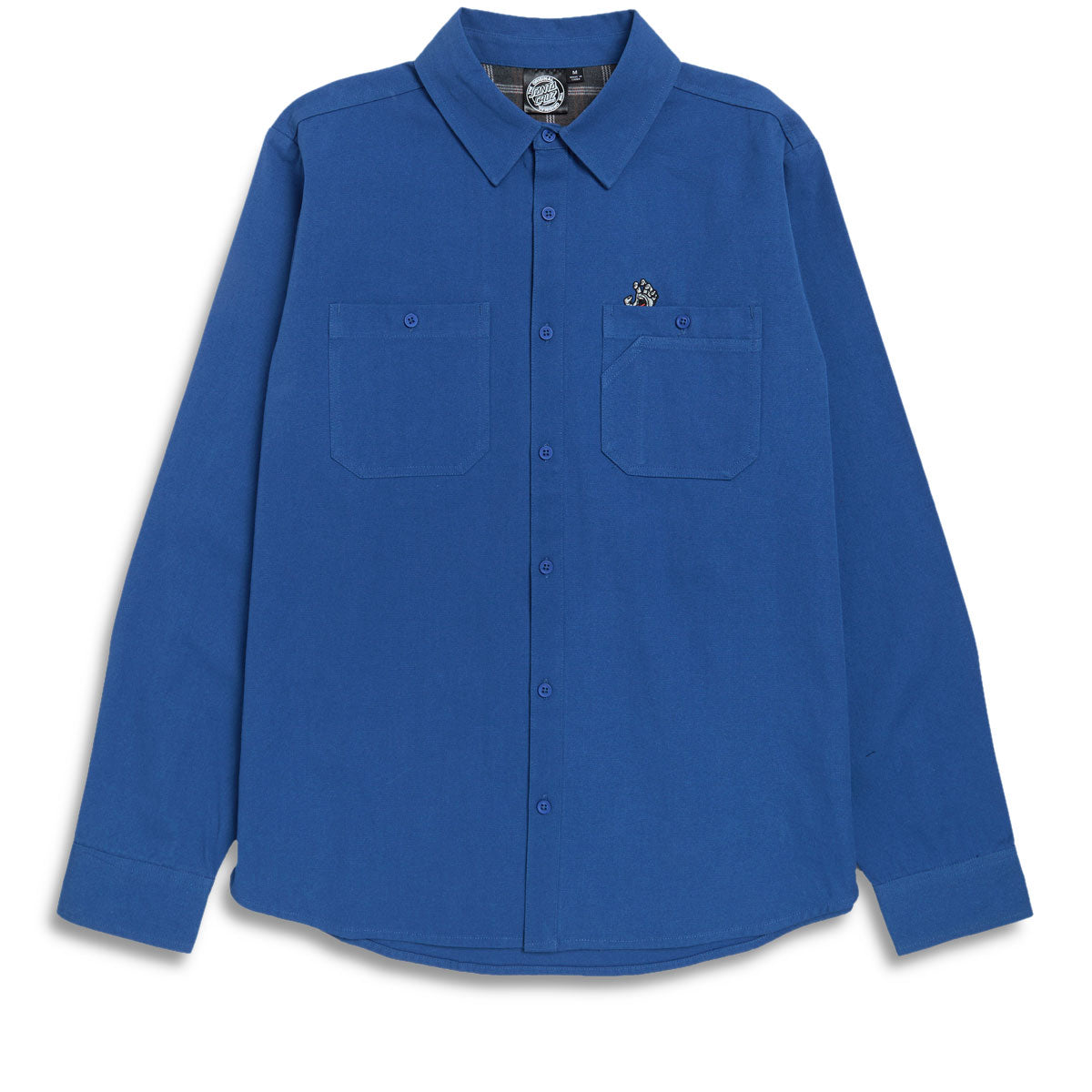 Santa Cruz Screaming Hand Utility Long Sleeve Button Up Shirt - French Blue image 1